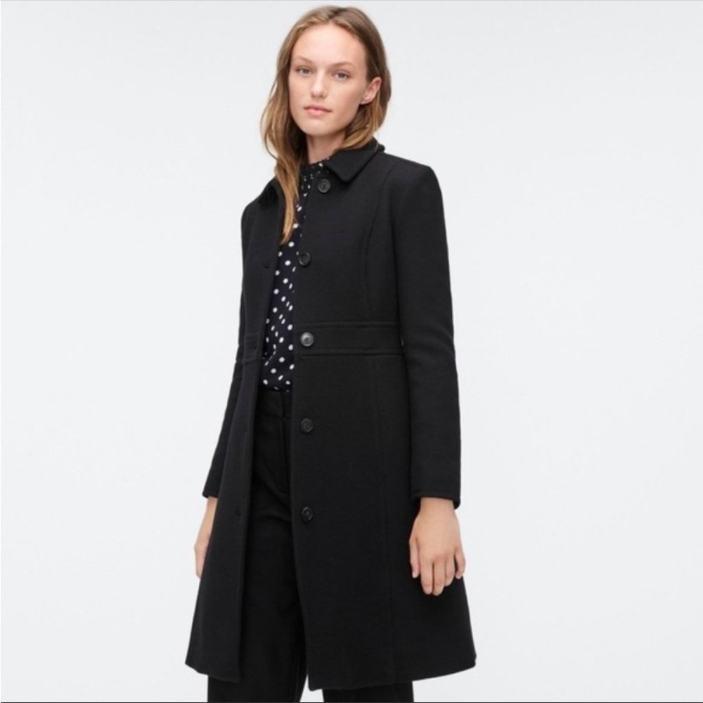 J. Crew lady day coat, 00P, black
